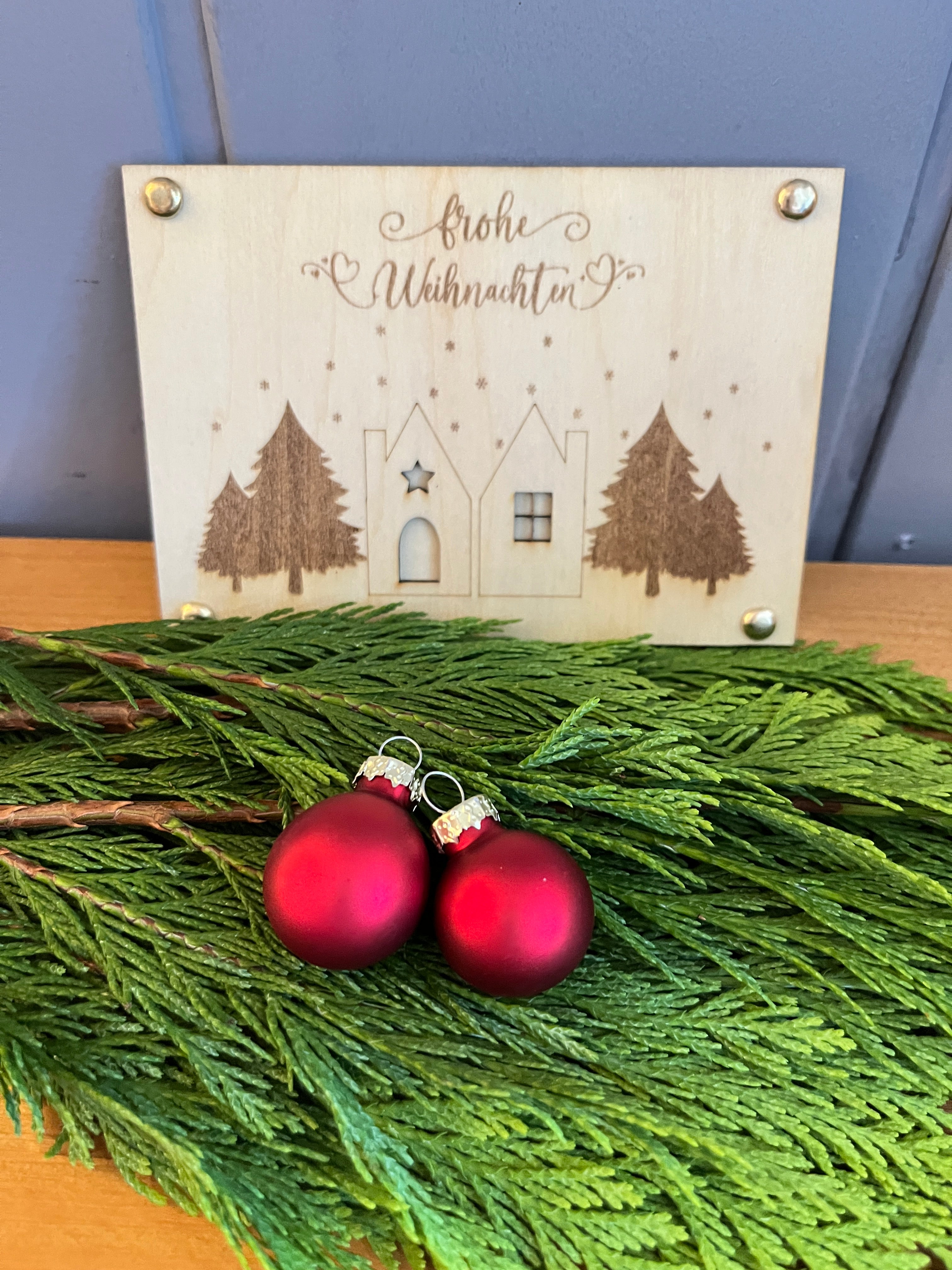 Weihnachts Geldgeschenkkarte Holz | Geschenkidee 10x15 cm