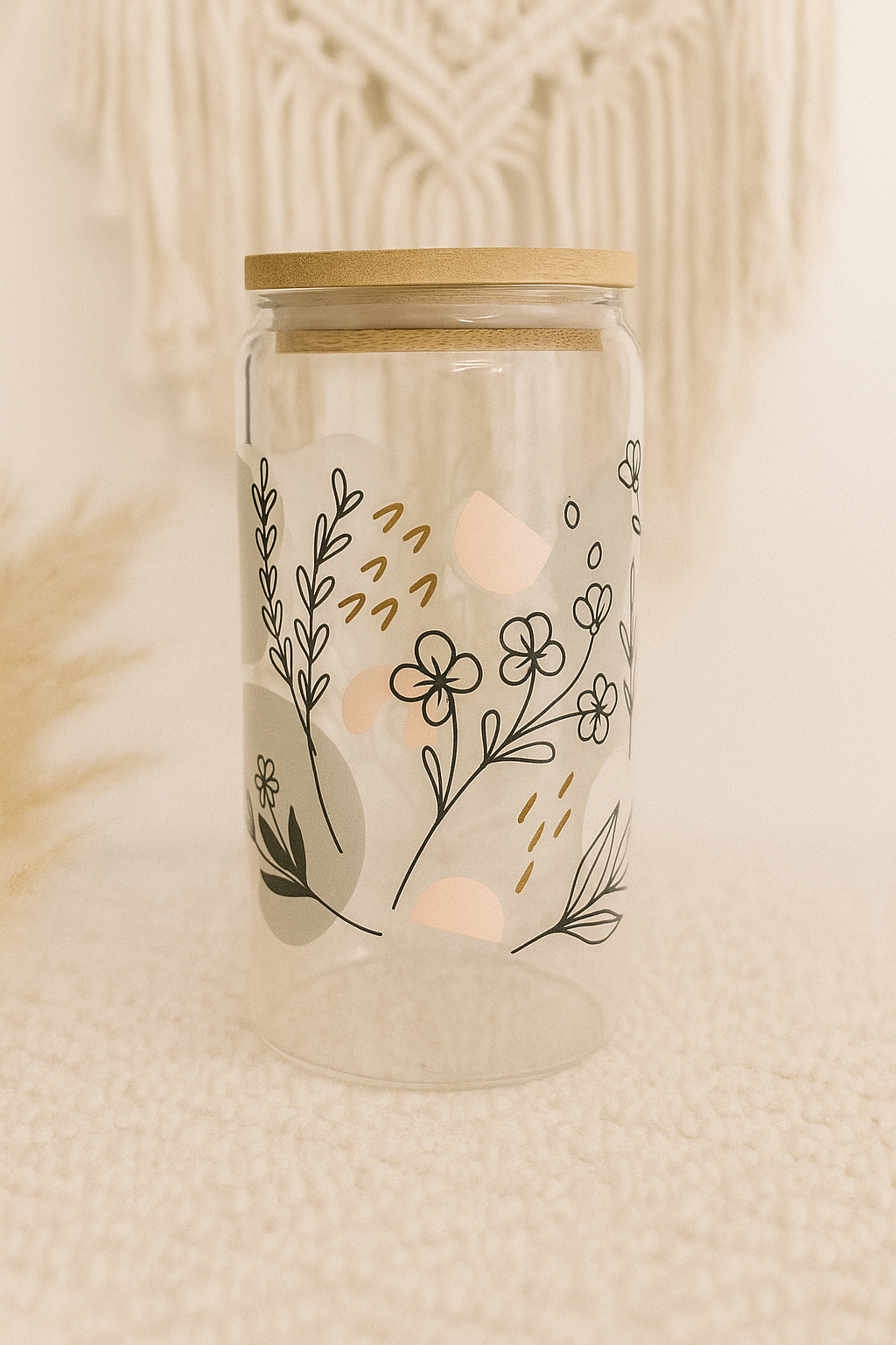 Trinkglas mit floralem Design – Natürlich schön & elegant