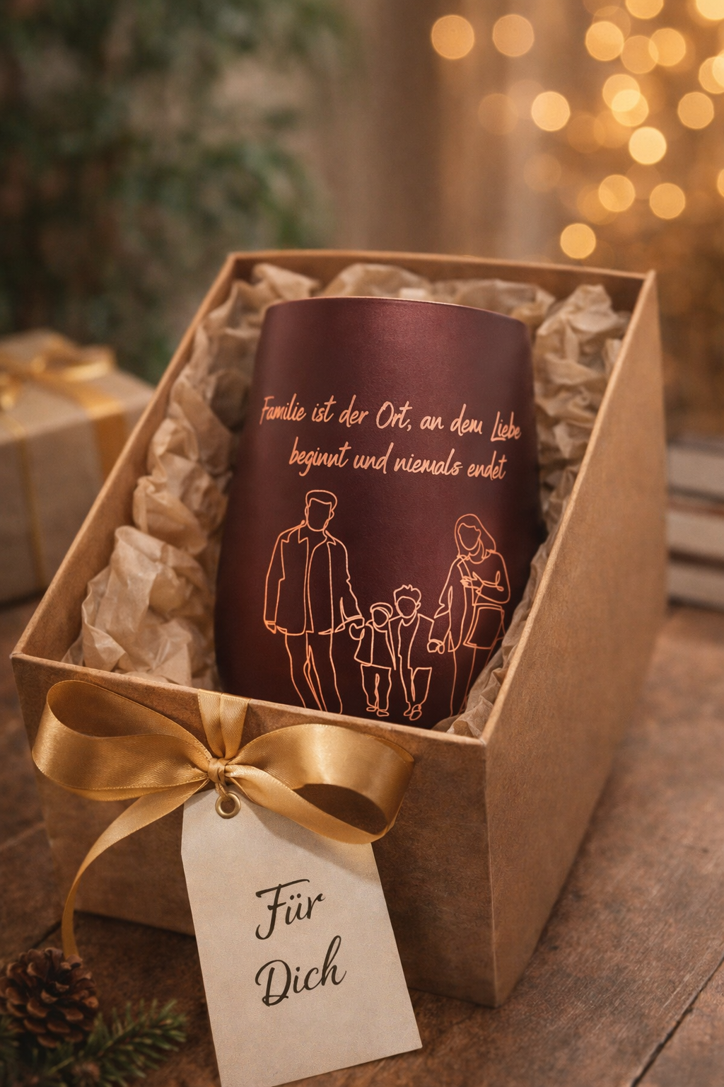 Windlicht Familie – Echtglas – Liebevolle Deko