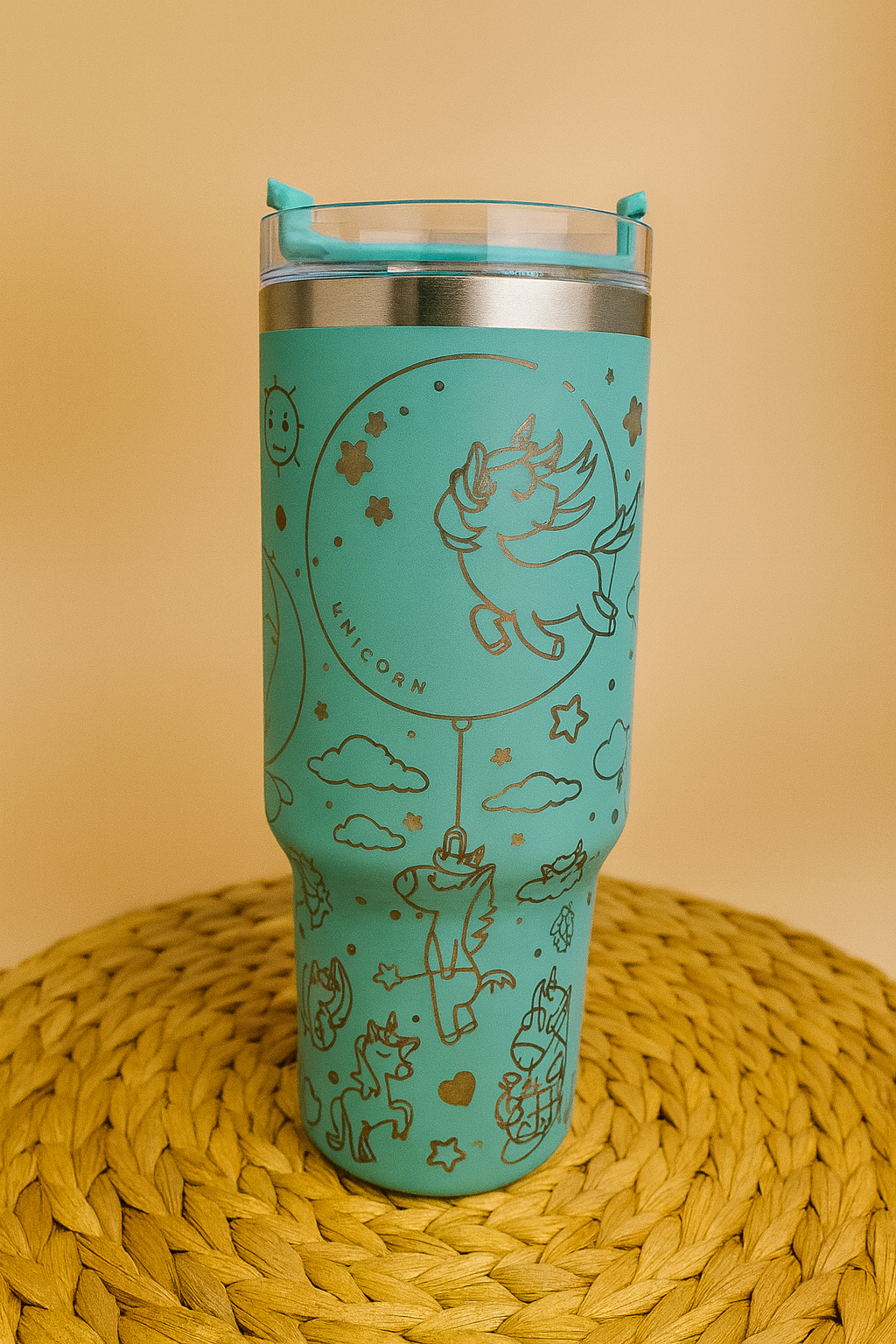 Trinkbecher 1,2 l – Unicorn (türkis)