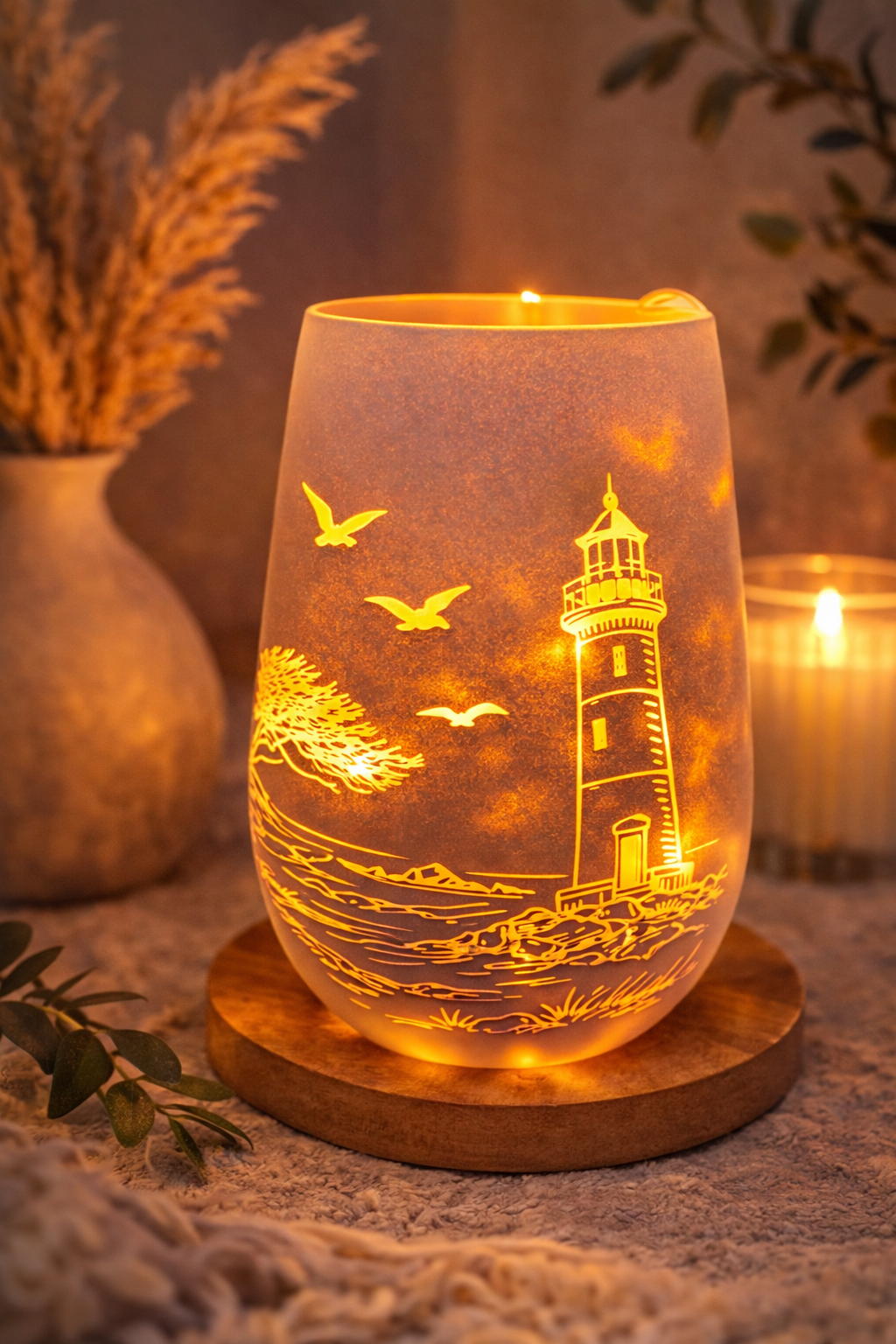 Windlicht Küstenleuchten – Schwarz/Bronze Glas 12 cm