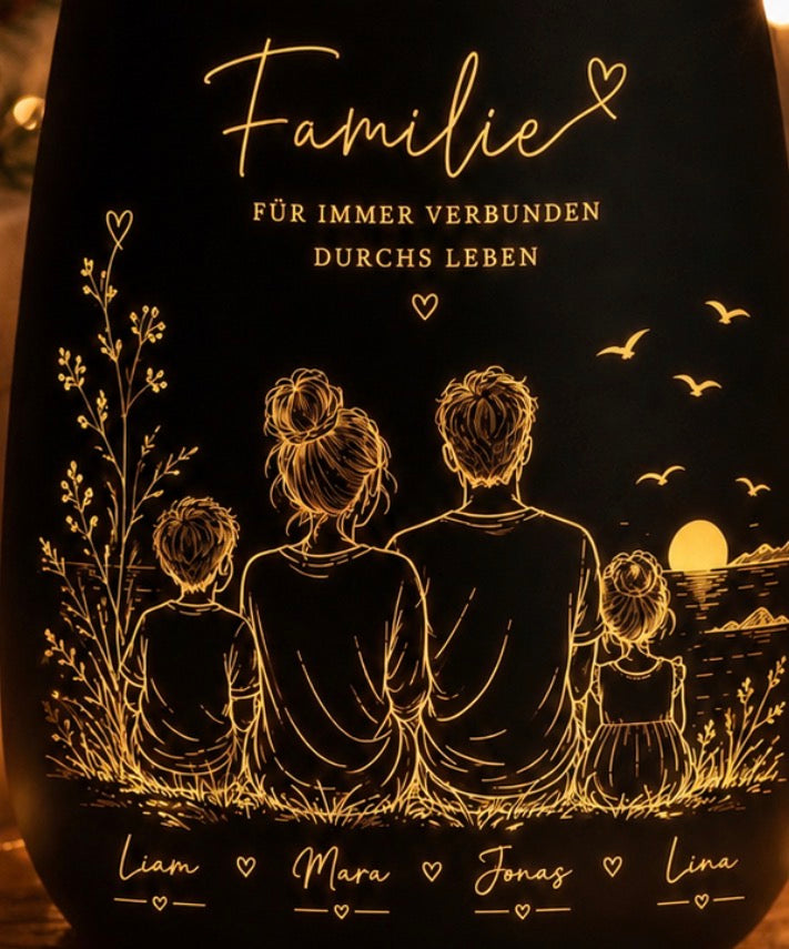 Weihnachtsgeschenk Oma – personalisiertes Windlicht mit Enkelkindern | Geschenk für Oma Weihnachten | Beste Oma Geschenk