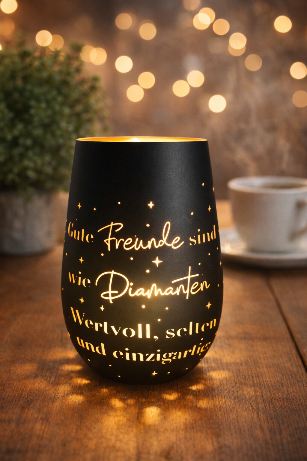 Windlicht – Gute Freunde sind wie Diamanten