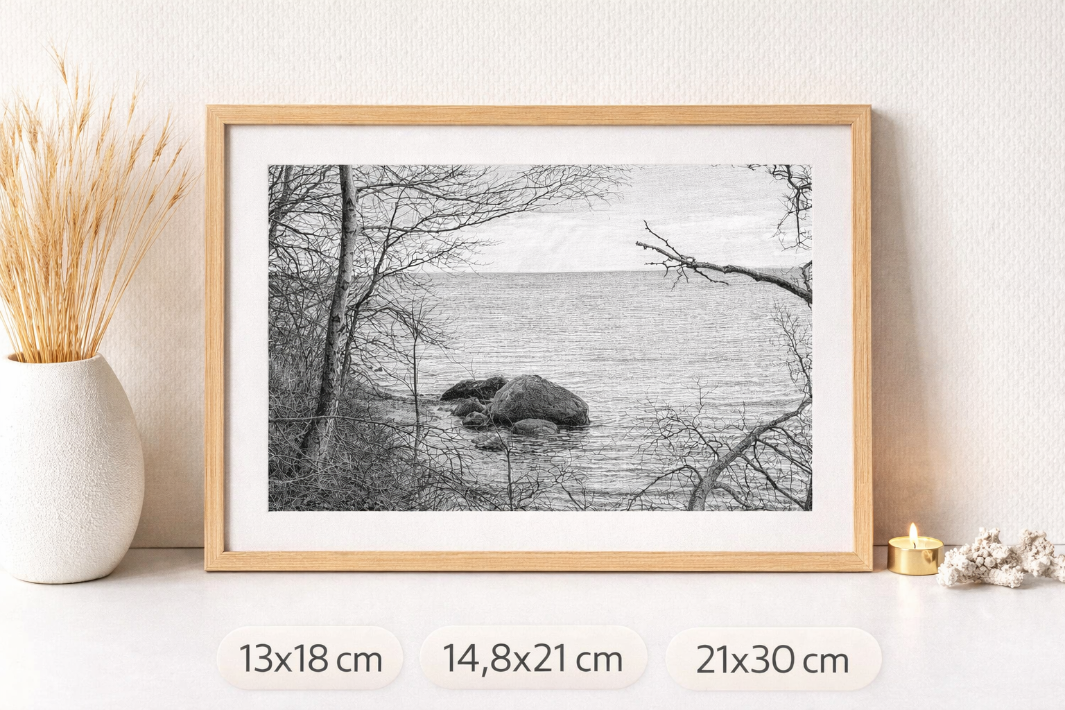 Felsen am Meer – Kunstdruck