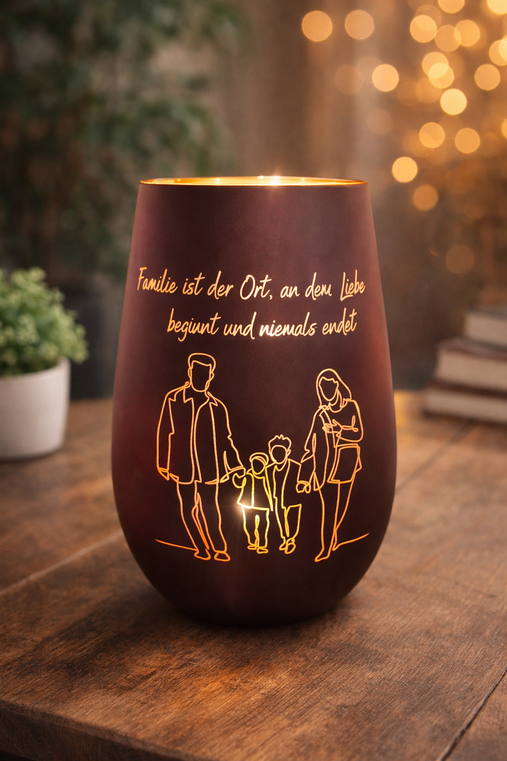 Windlicht Familie – Echtglas – Liebevolle Deko