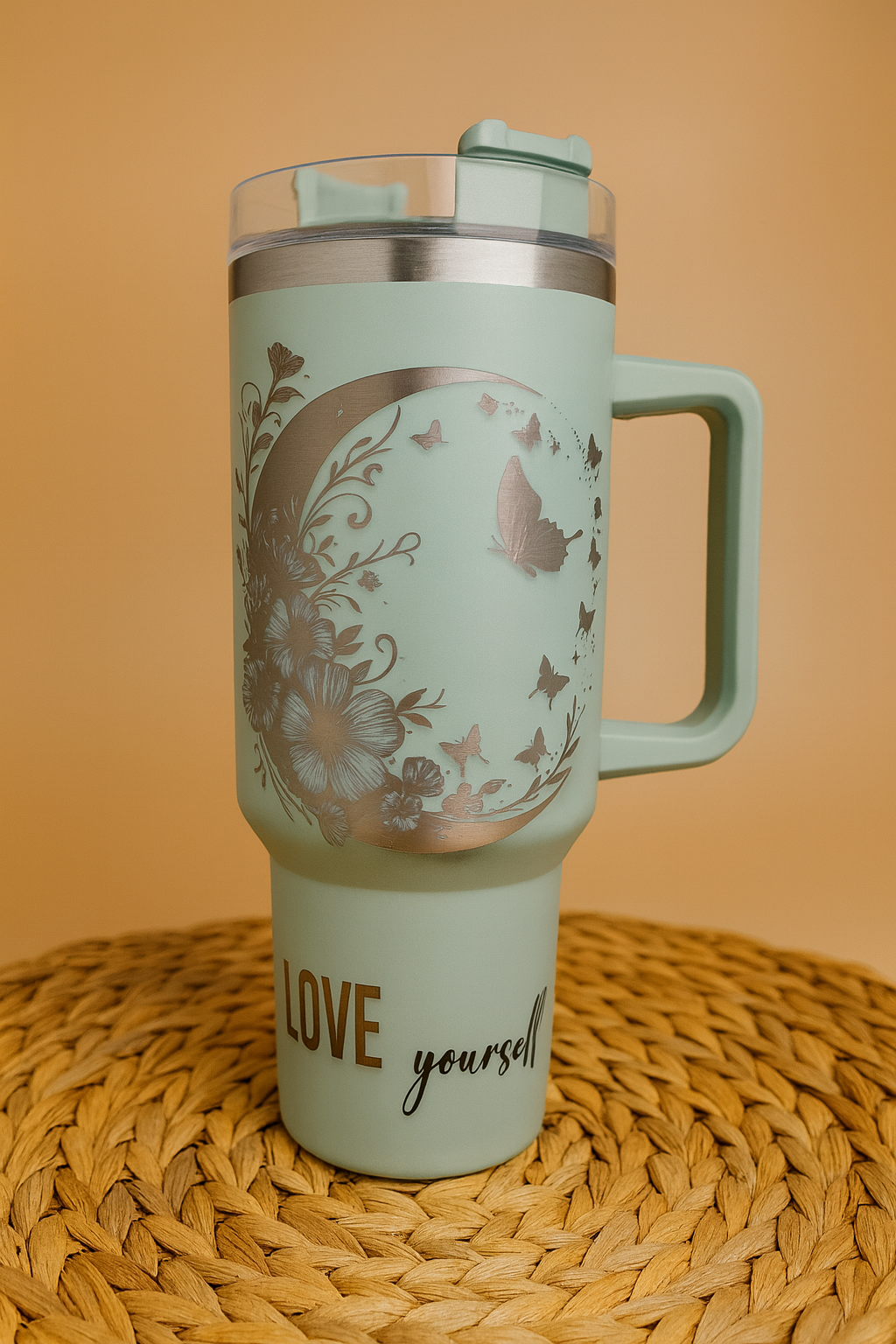 Love Yourself Thermobecher – Blumen & Schmetterlinge (1,2 L)