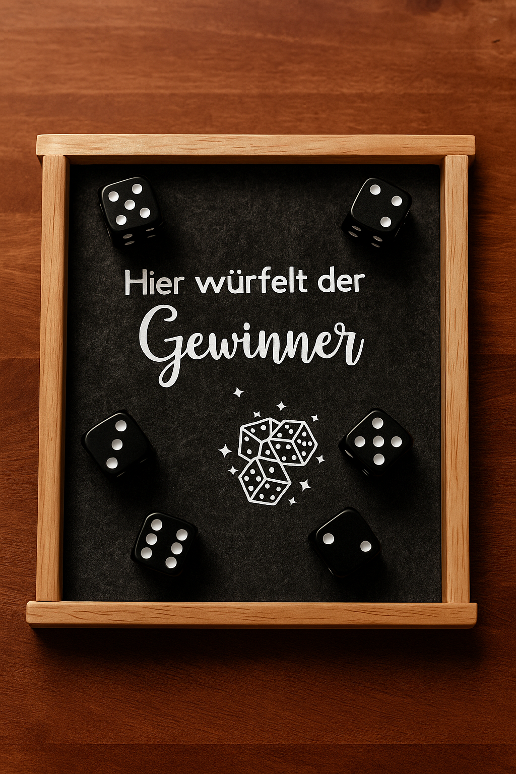 Würfelbrett "Hier würfelt der Gewinner"
