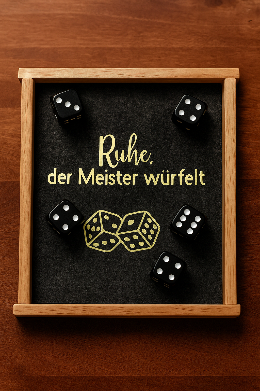 Würfelbrett "Ruhe, der Meister würfelt"