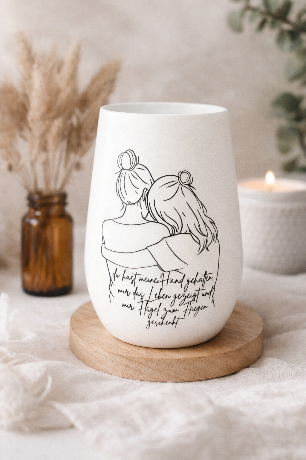 Windlicht Mutter und Tochter
