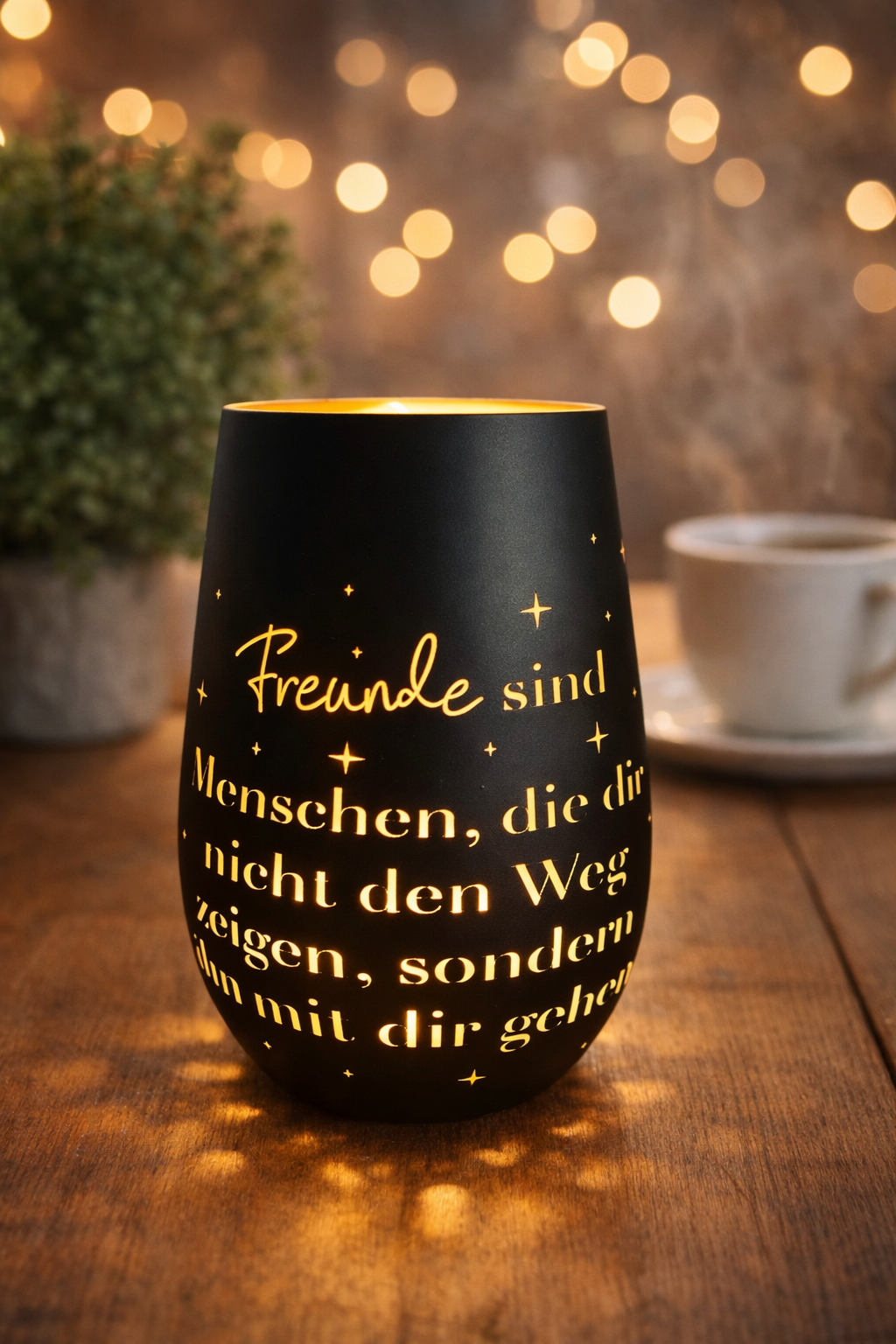 Windlicht – Freunde sind Menschen, die mit dir gehen