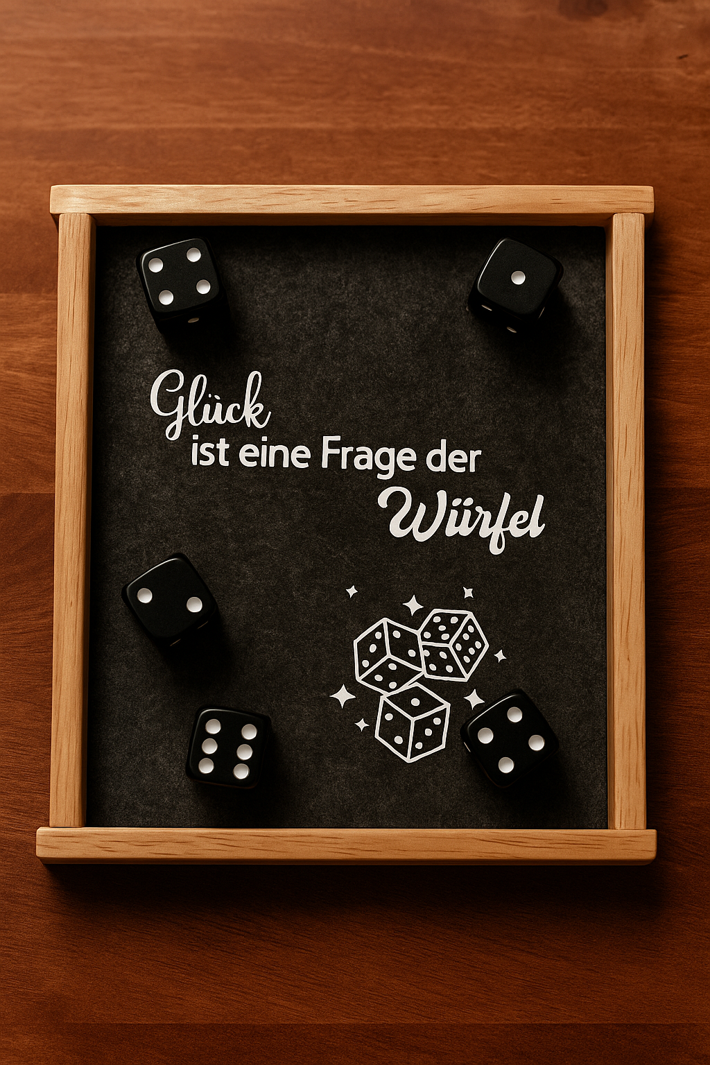 Würfelbrett "Glück ist eine Frage der Würfel"