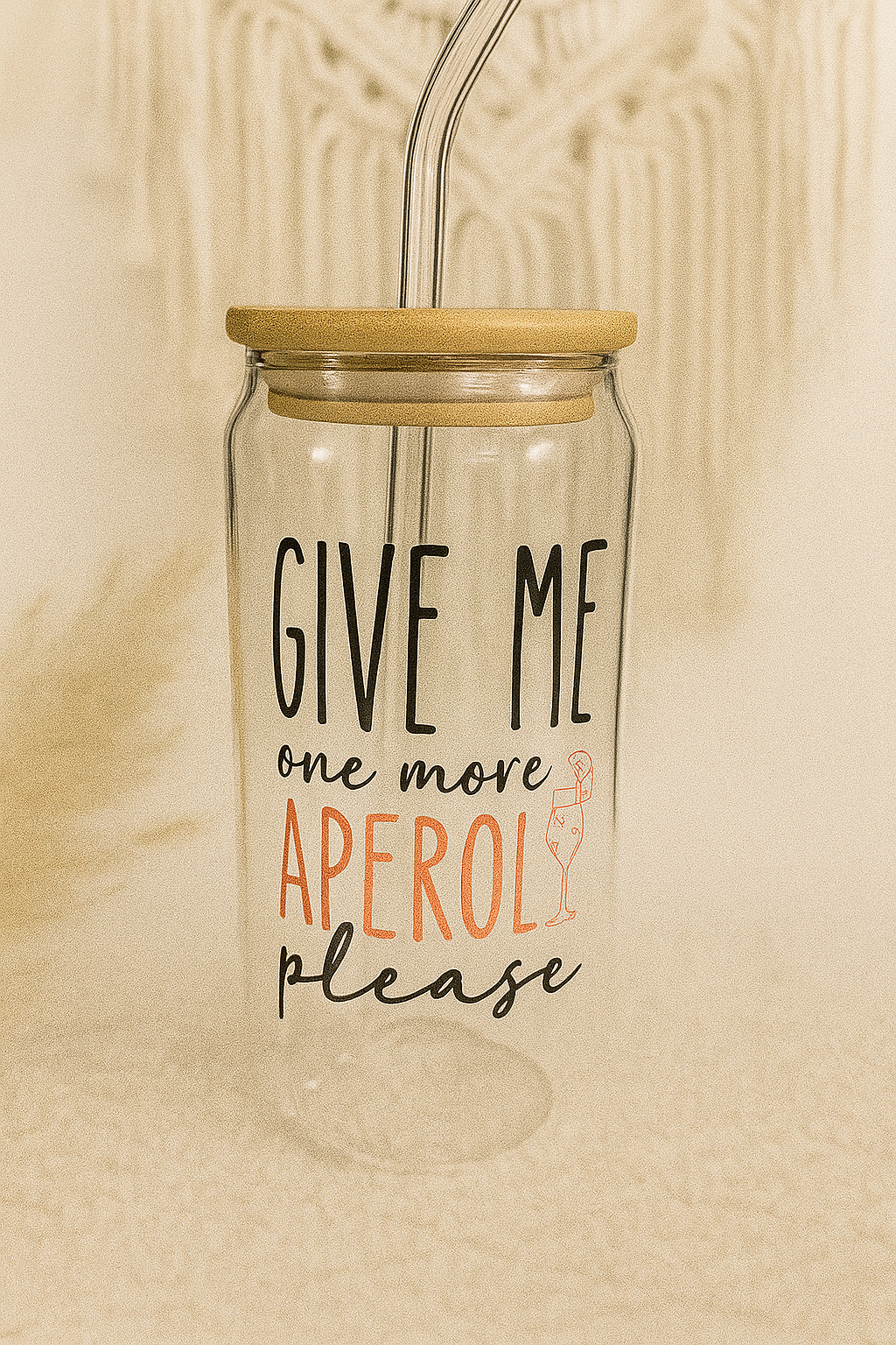 Trinkglas 'Give me one more Aperol please' – Für noch mehr Sommerfeeling