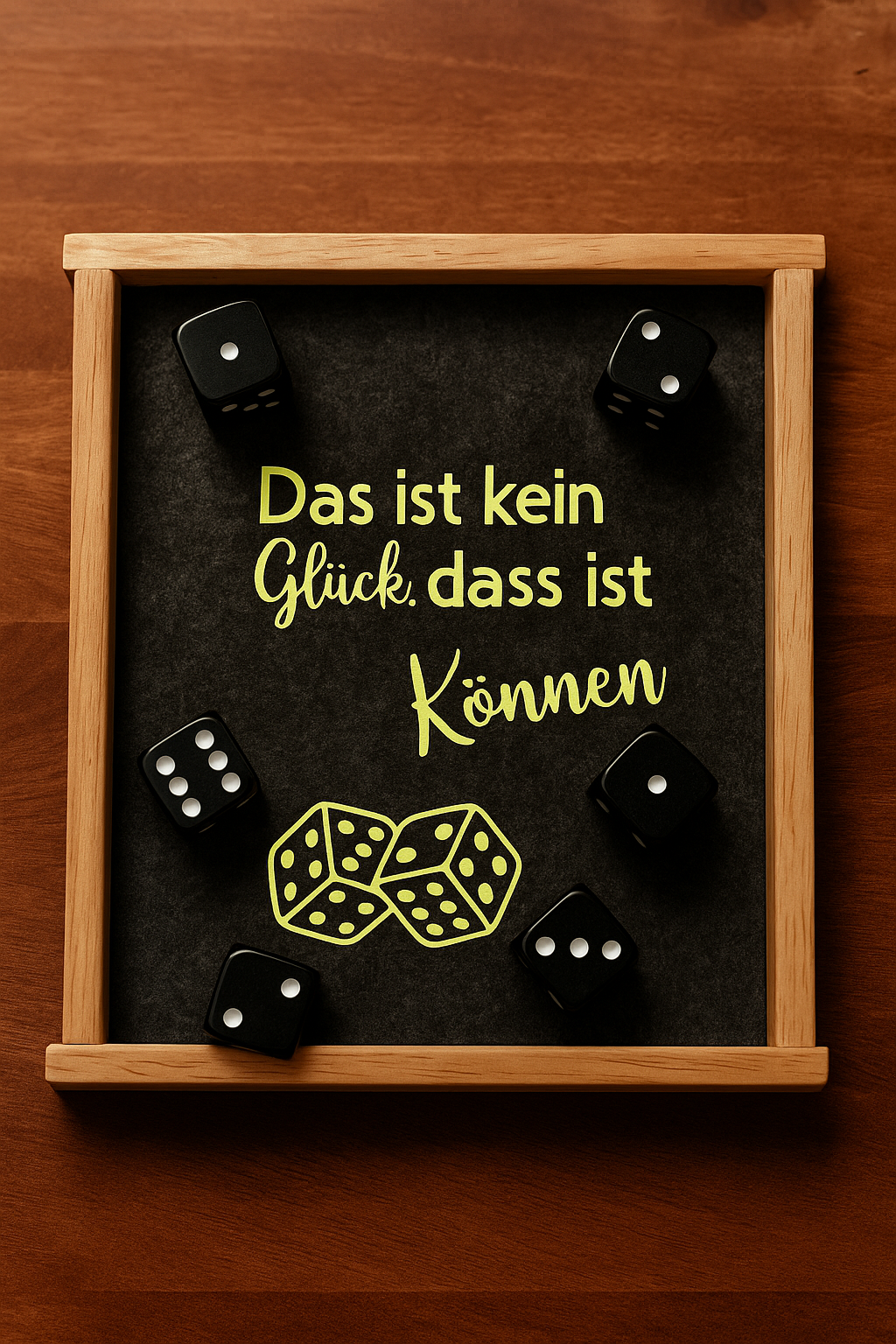 Würfelbrett "Das ist kein Glück, das ist Können"