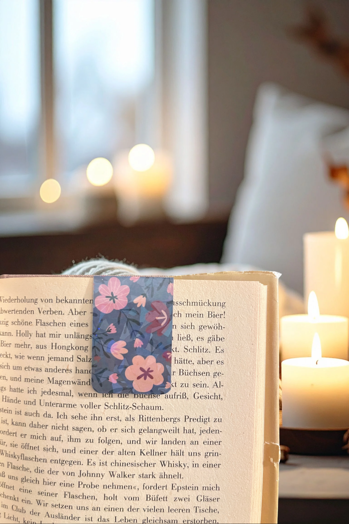 Magnetisches Lesezeichen Blumenmuster – Florales Design | 3x4,5 cm