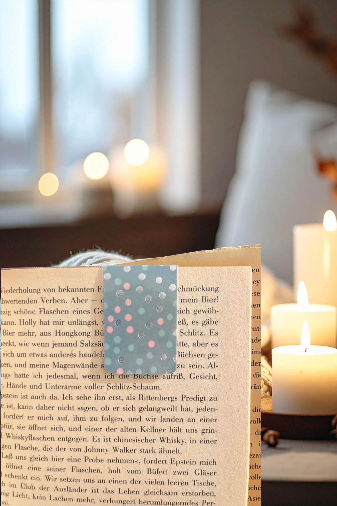 Magnetisches Lesezeichen Türkis mit Punkten | 3x4,5 cm